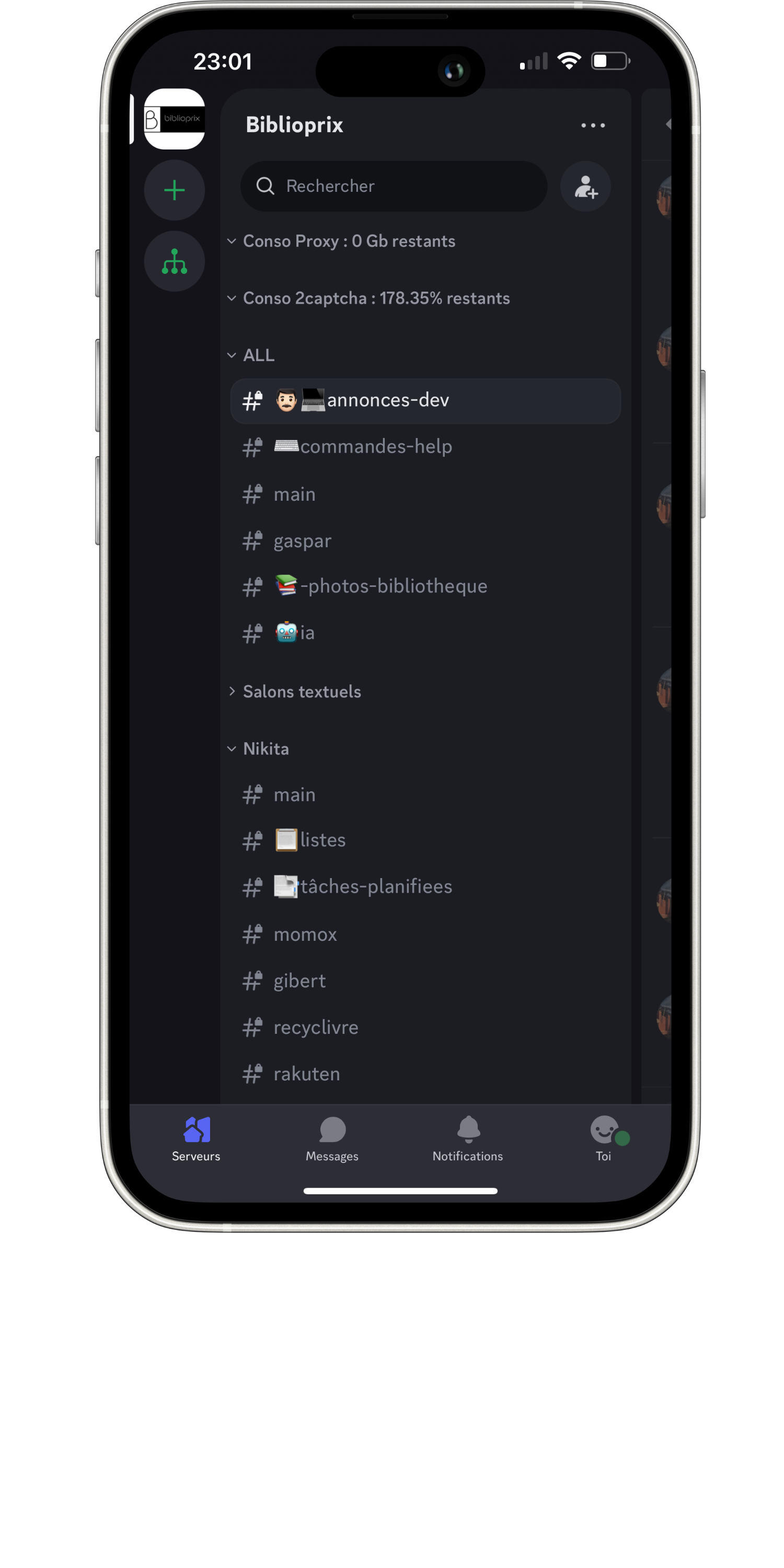 Image iphone avec appli biblioprix